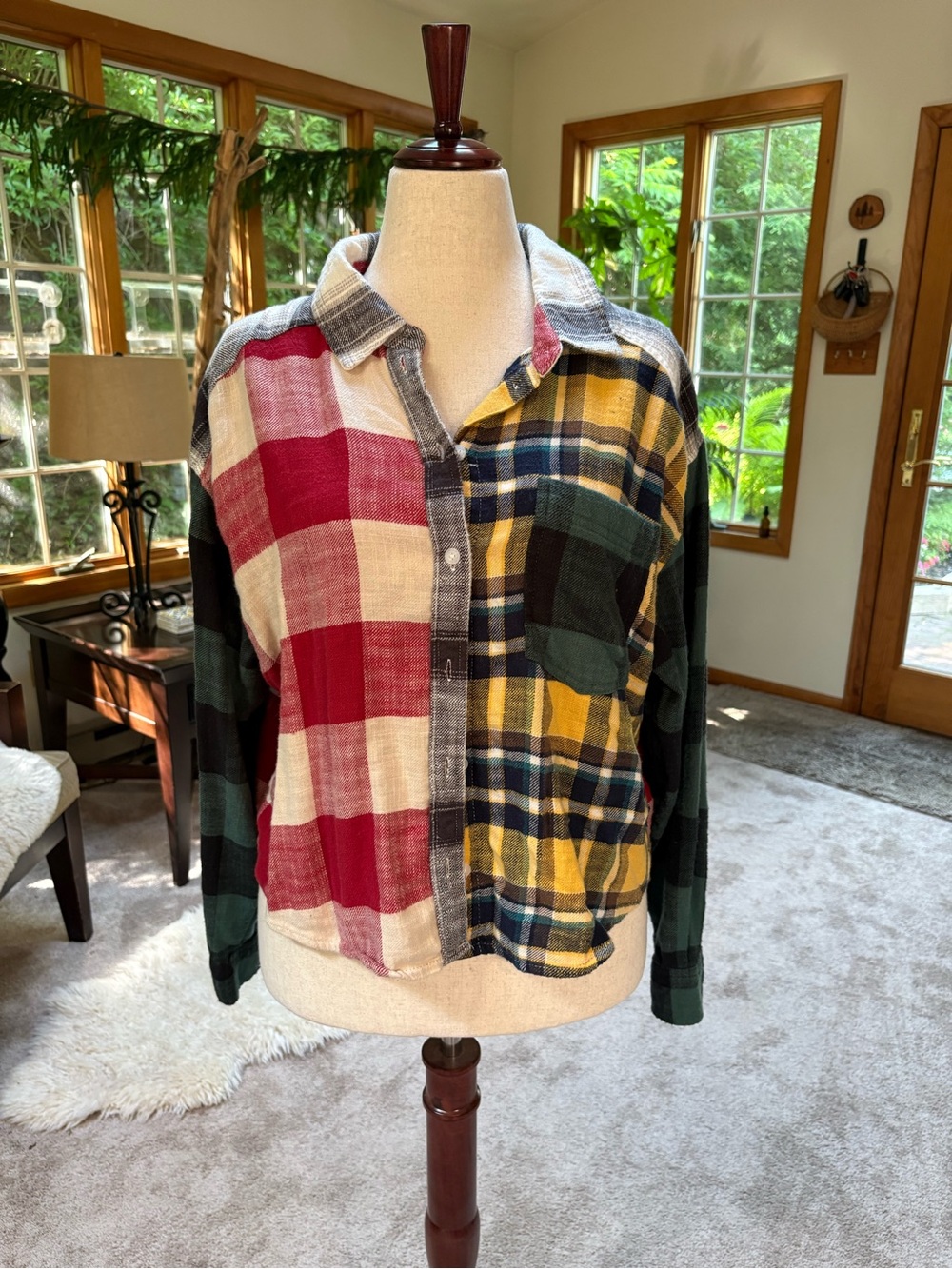 American Eagle Mixed Plaid Flannel